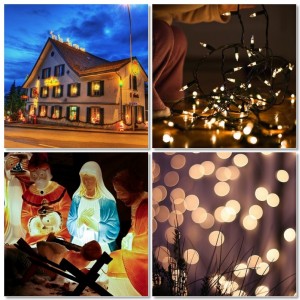 holiday lights collage