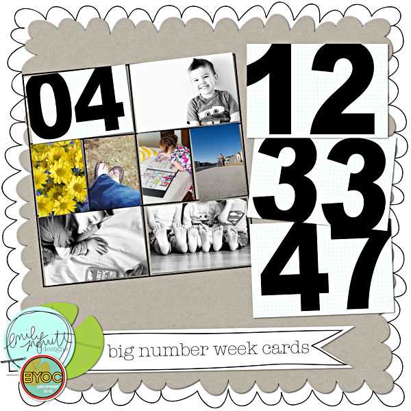 Big Number Week Cards by Emily Merritt at The Lilypad