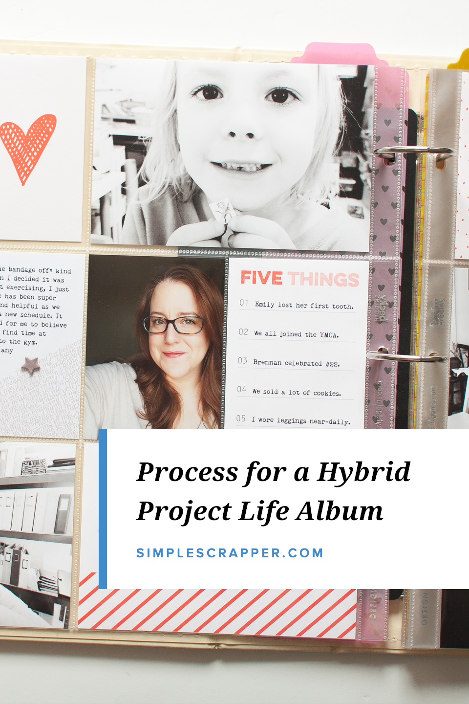 Download free templates for creating a hybrid Project Life spread using Lightroom and Photoshop.
